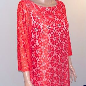 Jessica Howard’s orange lace dress size14